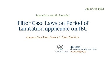 Filter & Search Case Laws on Period of Limitation Act | IBC Laws | Silent Video
