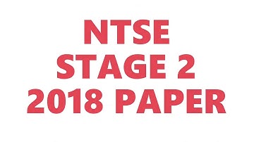 NTSE 2018 Question paper | stage 2 | review | Download