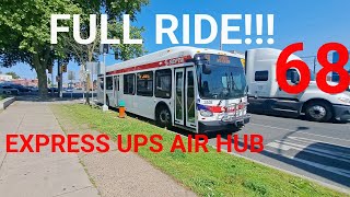 SEPTA ROUTE 68 NEW FLYER XDE40LF  FULL RIDE 2023 UPS AIR HUB EXPRESS
