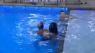 Dynho e Sthe na Piscina