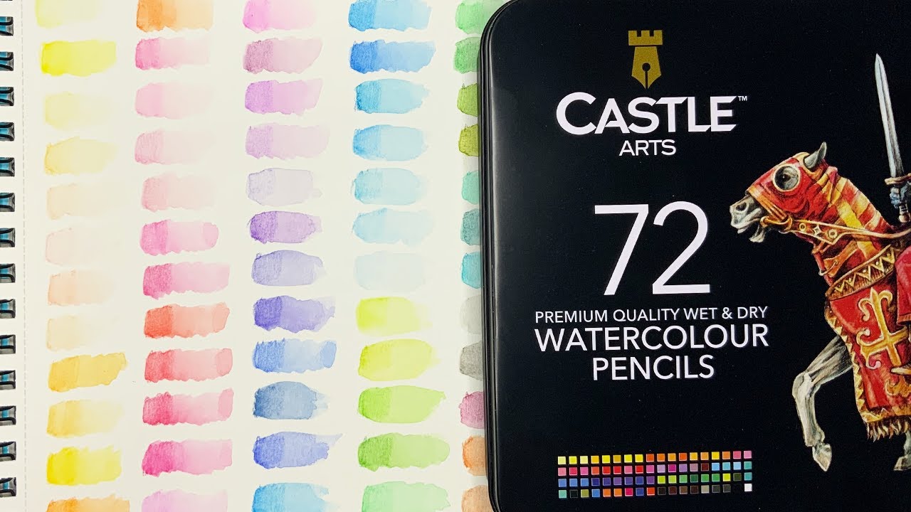 Castle Art Supplies 72 Watercolor Pencils Zip-Up Set for Adults Kids  Artists | Quality Colored Cores Vivid Colors to Create Beautiful Blended  Effects