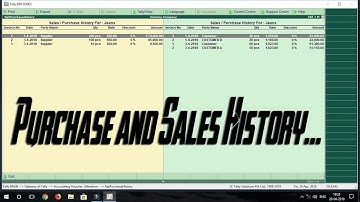 Purchase History and Sales History | Tally TDL | Explore Busy