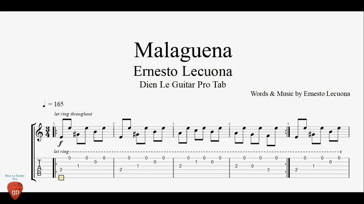 Ernesto Lecuona - Malaguena - Guitar Tabs