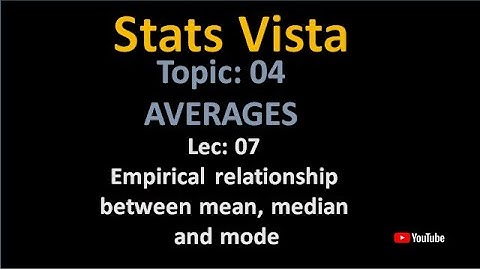 Empirical relationship between mean. median and mode