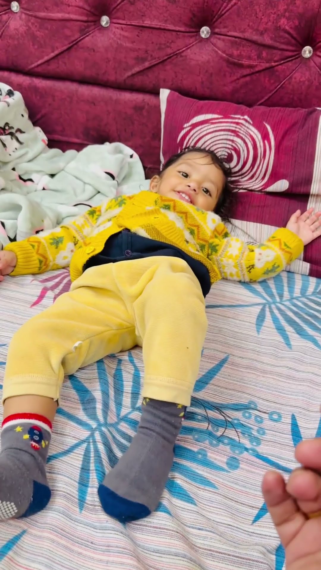 Cute baby acting