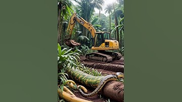 Excavator Strike Python#snake #bigpython #naturesurprise #pythonencounter #wildlife