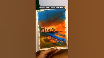 Beach Sunset!🌊🧡#painting #beach#sunset#sun#shortsfeed#ytshorts#art#artwork