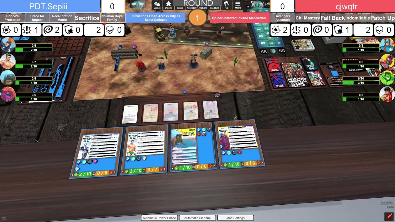 Marvel Crisis Protocol TTS League s15 Round 1 - Tommen (Inhumans) vs cjwqtr (Avengers)