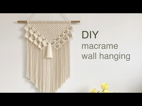 DIY | macrame leaves ribbons wall hanging | 마크라메 나뭇잎 리본 월 행잉