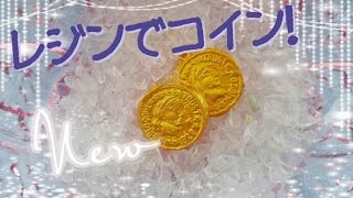 100均DIY】レジンでキラキラ✨コイン - YouTube