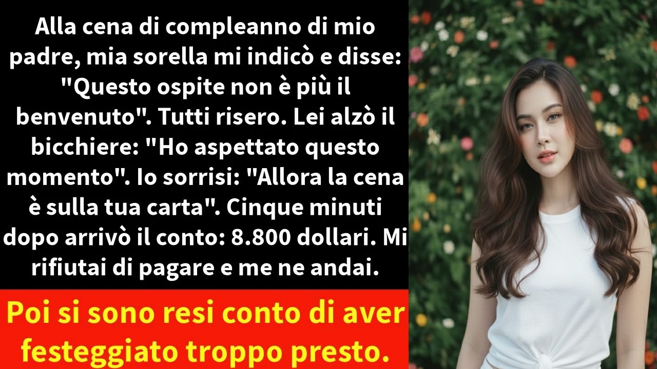 Il tintinnio dei bicchieri si è fermato di colpo quando mia sorella Shannon si è alzata e ha puntato il dito contro di me: “Questo ospite non è più il benvenuto.” Al tavolo del Riger, ristorante...