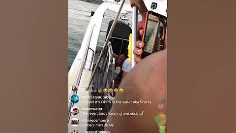 Lil durk /von & 600 booka jumps off a boat into the ocean