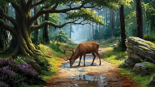 Enchanted Forest Path – Relaxing Loop with Deer, Fox & Gentle Nature Ambience (1 Hour)