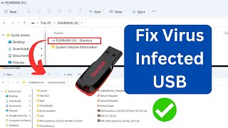 how to recover corrupted hidden files from virus infected usb pendrive | remove shortcut virus