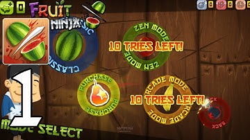 Fruit Ninja: Gameplay Walkthrough - 1, Slicing Fruits! [iOS and Android Games]