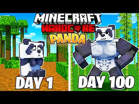 I Survived 100 DAYS as a PANDA in a HARDCORE Minecraft!