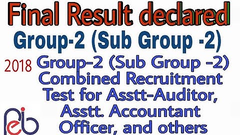 vyapam Group-2 #(Sub Group -2) result for Asstt-Auditor, Asstt. Accountant Officer, 2018