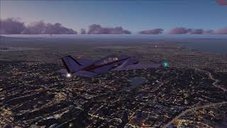 FSX Flight Simulator X   Beechcraft Baron 58   Whiteman to Catalina Island   Los Angeles   USA