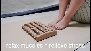 Dual Wooden Foot Massager Roller for Plantar Fasciitis