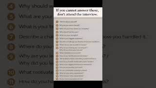 Important Interview Questions