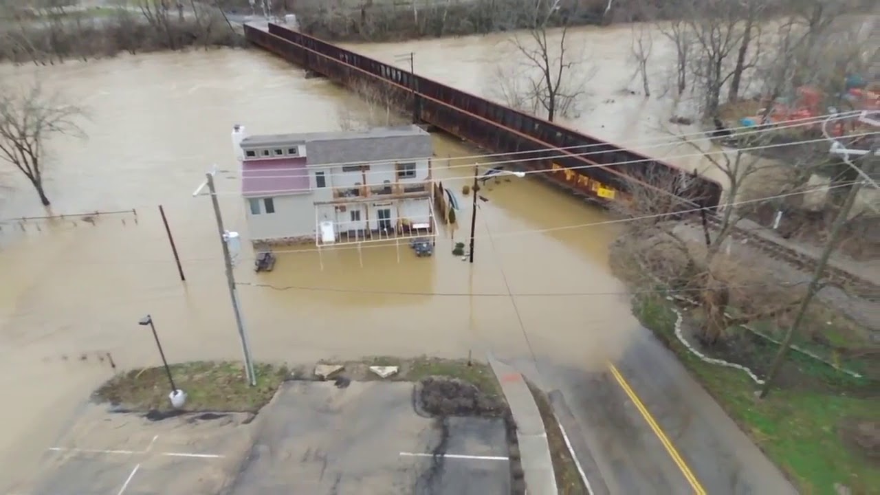 Flooding along the Little Miami in historic Loveland, Ohio