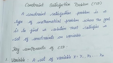 CS3491 AIML – Constraint Satisfaction Problem (CSP) with Example in tamil