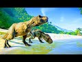 Tyrannosaurus Rex & Velociraptor Hunting In Desert Environment - Jurassic World Evolution