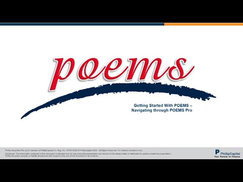 POEMS Webinar: Navigating through POEMS Pro