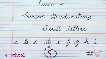 Cursive handwriting lesson 4 | Method for Small letters  | Alphabets from a to i | step by Step