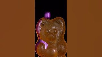 ASMR Damla bear vs ink drop close-up macro #shorts #satisfying #closeup #asmr #macro