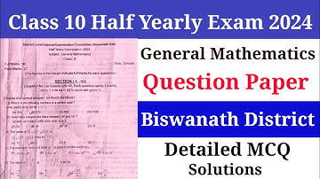 Half Yearly Exam 2024 Class 10 Maths Question Paper Solution/Biswanath/@agmathsgyan