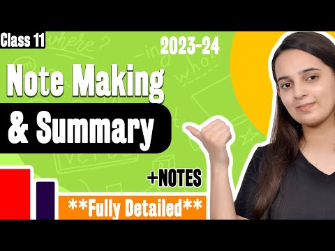 Note Making and Summary Class 11 | Note Making Class 11 Format | CBSE ...