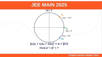 Let z₁, z₂ and z₃ be three complex numbers on the circle |z| = 1 with arg(z₁) = -π/4 | JEE MAIN 2025