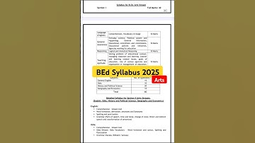 BEd Arts syllabus 2025 📃