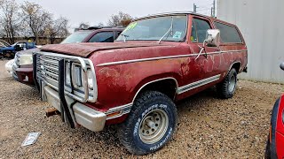 For Sale. $1899 Saves It. 1978 Dodge 4x4 Ramcharger Junkyard Find