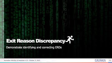 Anomaly Detection & Resolution - Module - E - Exit Reason Discrepancy (ERD)