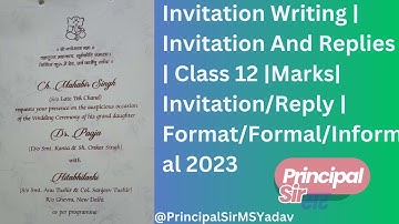 Invitation Writing | Invitation And Replies | Class 12 |Marks| Invitation/Reply | Format/Formal/CBSE