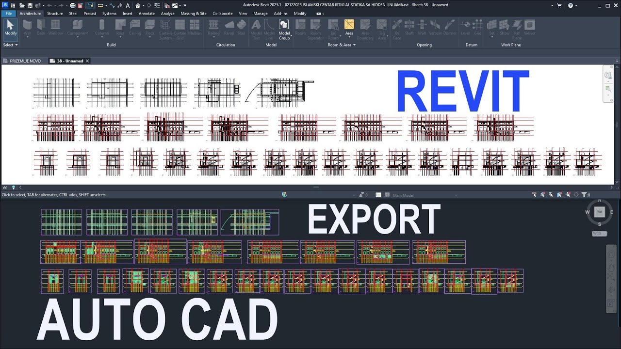 REVIT TO CAD EXPORT WHERE MULTIPLE WIEV PORTS IN CAD MODELPLACE ARE SET ...