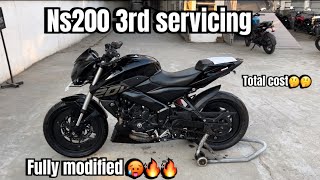 Ns200 bs7 fully modified 🥵🔥 3rd servicing in detail … total cost???🤔