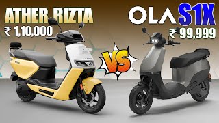 OLA S1X { 4Kwh } Vs Ather Rizta Electric Scooter | Detailed Comparison Range, Price, Features