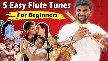 Very Easy Tunes To Learn On Flute - For BEGINNERS - Easy Flute Tutorial - STRAIGHT FLUTE Lesson