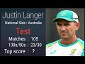 Justin langer test  odi career