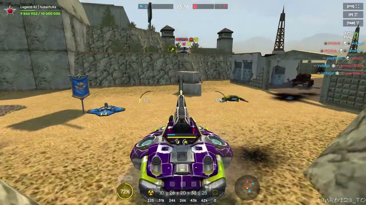 Tanki Online Magnum XT Skin Mortar Augment and Crusader gameplay no commentary