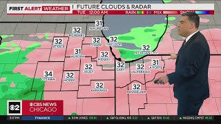 Freezing rain coats Chicago area into Tuesday morning