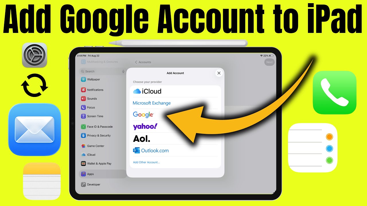How To Add Google Account To iPad 2026 (iPad Pro, iPad Mini) - YouTube