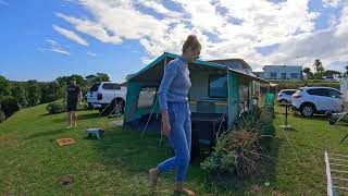 Setting Up Our Caravan & Tent at Yellow Sands | 4 Minute Timelapse