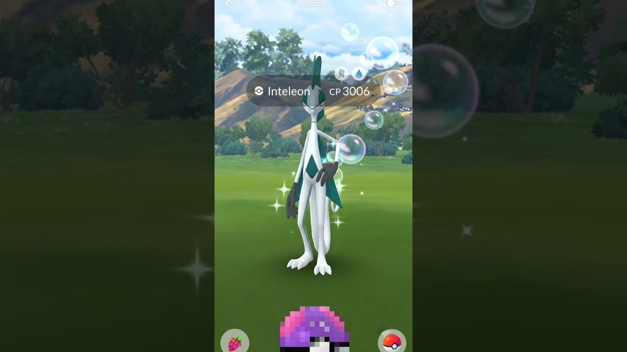 Shiny Inteleon debut in Pokémon Go #shorts #debut #shiny #event #catch #evolve #inteleon