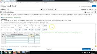 Chapter 8 - MyLab Problem 3 - Allowance Method - Aging of Receivables