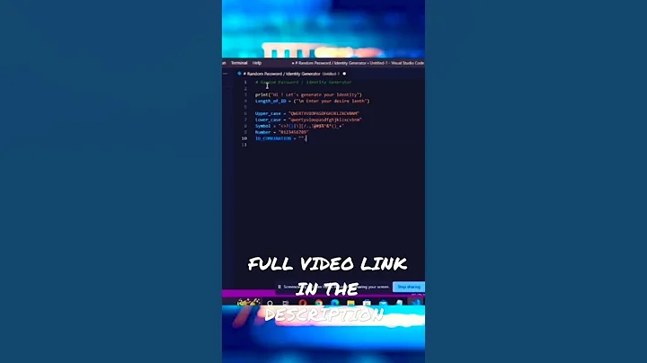 Python Code for ID_PASSWORD Generator | Let's Create ID_Passwords through Python Programming