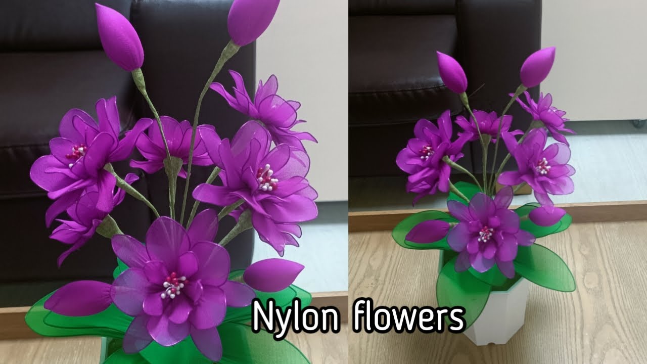 How to make nylon stocking flowersTutorial bunga stoking YouTube